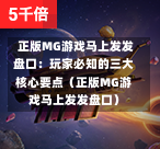  正版MG游戏马上发发盘口：玩家必知的三大核心要点（正版MG游戏马上发发盘口）-第1张图片